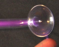 HF-Elektrode, Funkenüberschlag auf Fingerkuppe