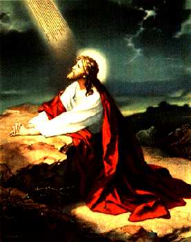 Jesus im Gebet im Garten Gethsemane